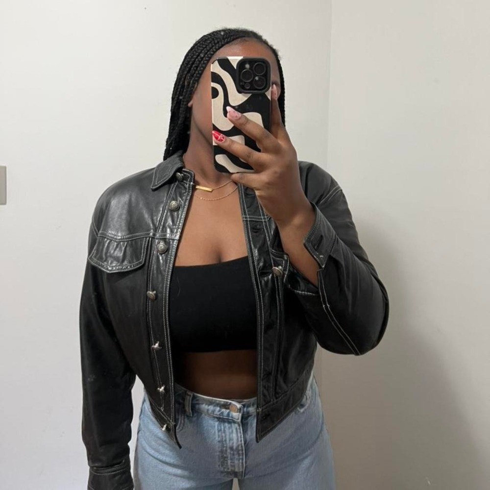 BEAUTIFUL VINTAGE DANIER LEATHER BOMBER STYLE JACKET